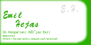 emil hejas business card